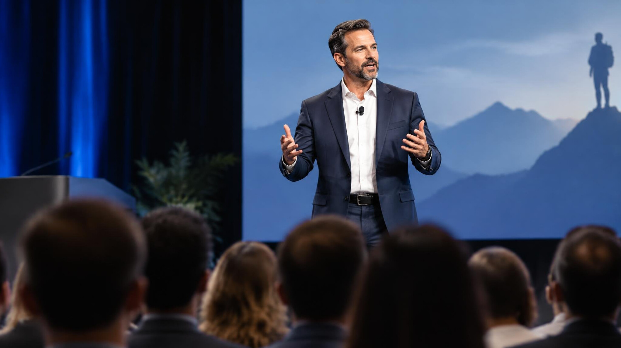 influential leader speaking on stage