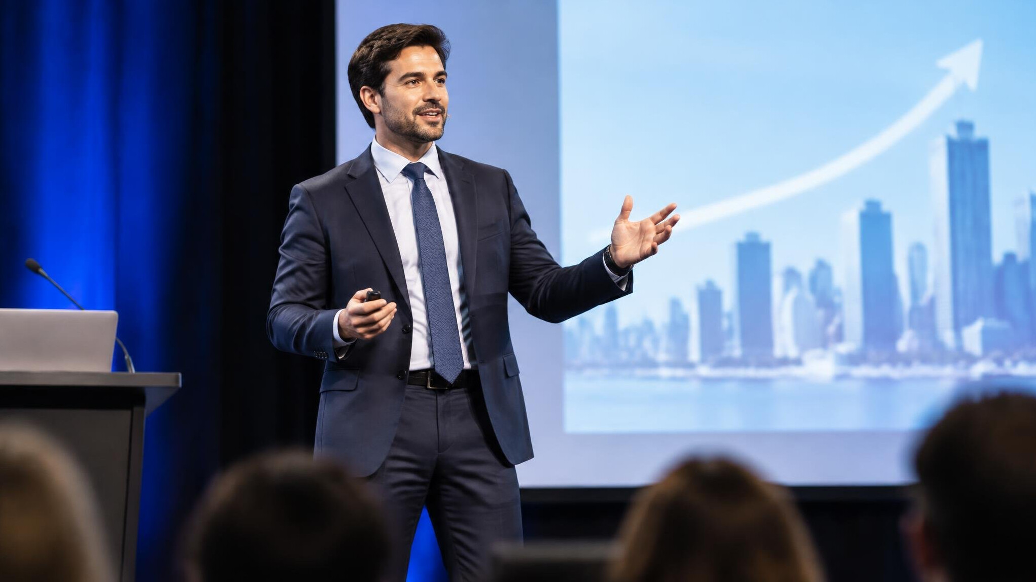 businessman giving presentation